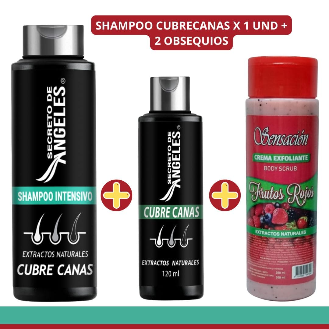 Shampoo Cubre Canas SECRETO DE ÁNGELES + 2 OBSEQUIO