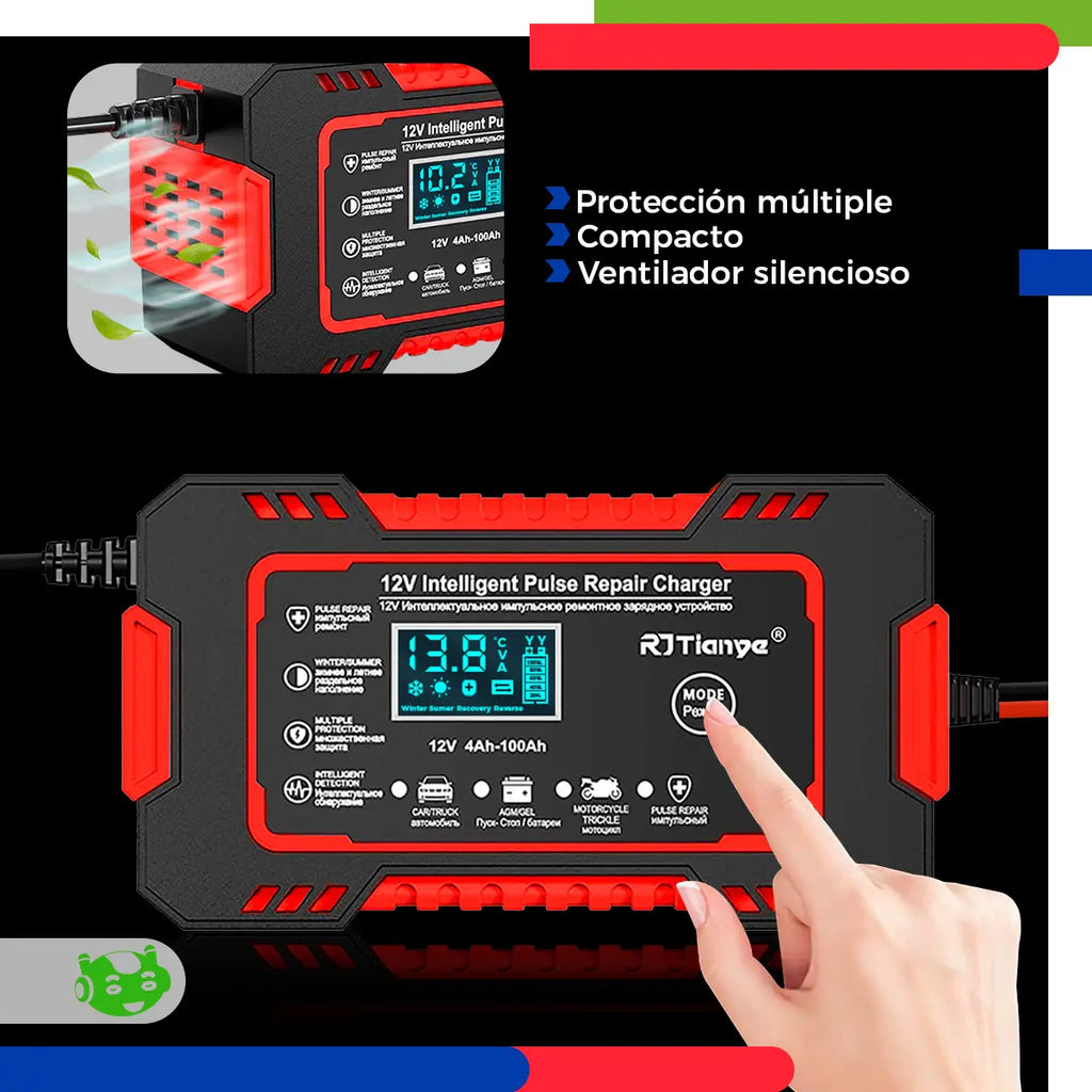 Cargador Inteligente de Baterías de 12 V con Reparación por Pulsos