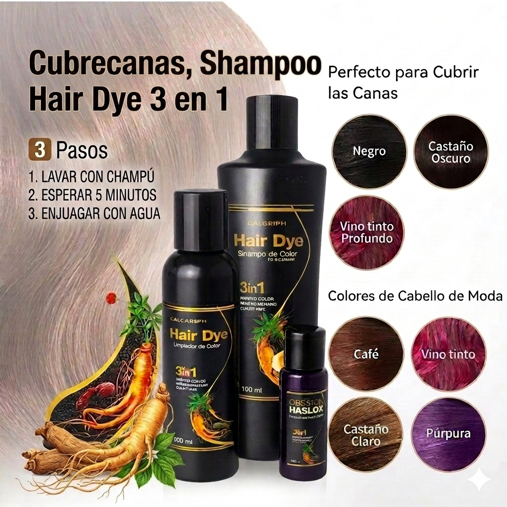 CUBRECANAS HAIR DYE 3 en 1